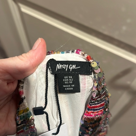 Nasty Gal Multicolored Sequin Dress NWT, perfect for Eras Tour! Size 10 - Picture 6 of 7